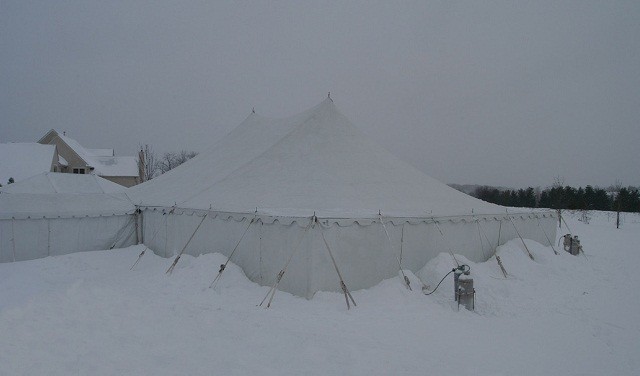 Tent in Snow, Philadelphia Tent Rental