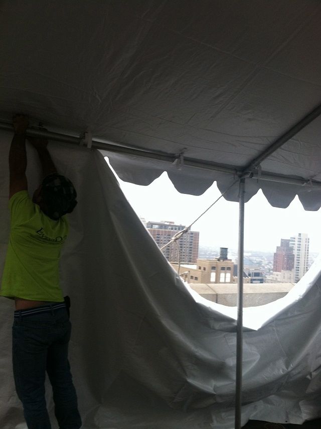 Tent on Roof Philadelphia Sidewall Installation