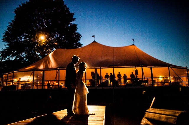 Sailcloth Tent Bride and Groom Philadelphia Wedding