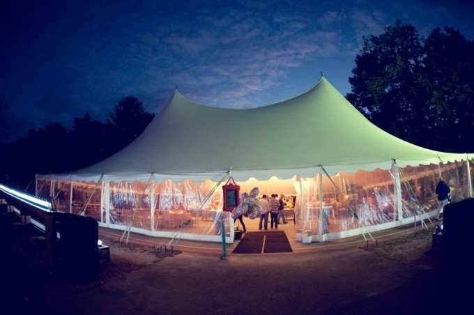 Rehearsal Dinner in the Poconos Camp Themed Wedding Tent Rental