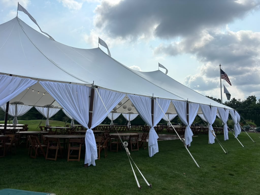Sailcloth tent under the stars